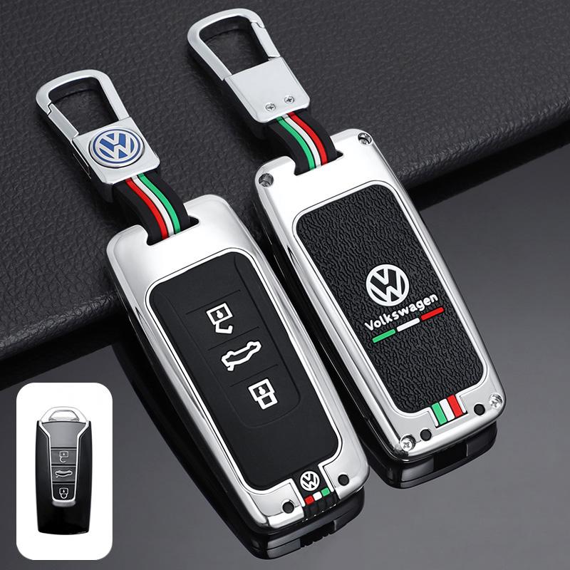 For VOLKSWAGEN VW Zinc Alloy+Silicone Car Key Bag Smart Remote Keychain For Volkswagen VW Touareg 2018 2019 2020 2021 2022 Keyri