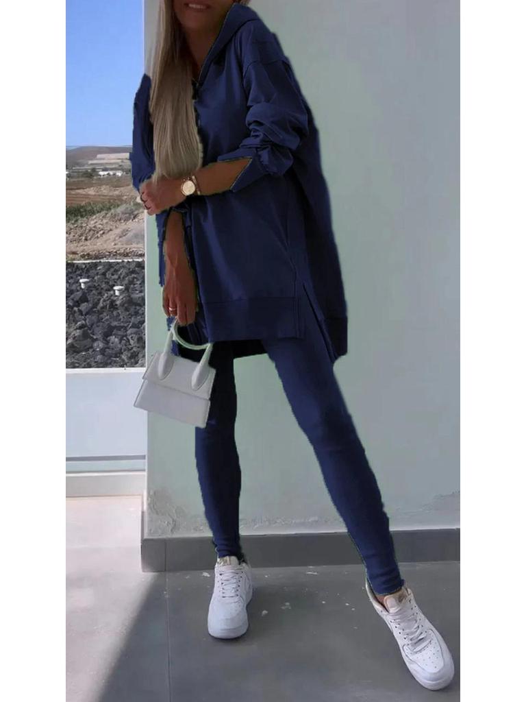 Damen Freizeit Sportbekleidung Set - Kapuzenpullover & Skinny Hose