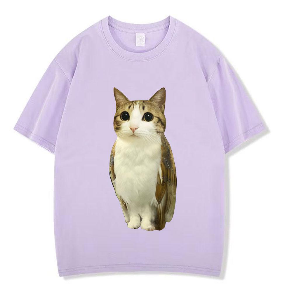 Cat Owl Funny Meowl Meme Brainrot Graphic Tshirts Unisex Unisex Fashion Short Sleeves Tshirt Cotton Oversized T Shirts Streetwear