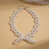 Bead Bow Necklace Imitation Pearl Collarbone Chain Sweet Clavicle Chain Women  Ladies