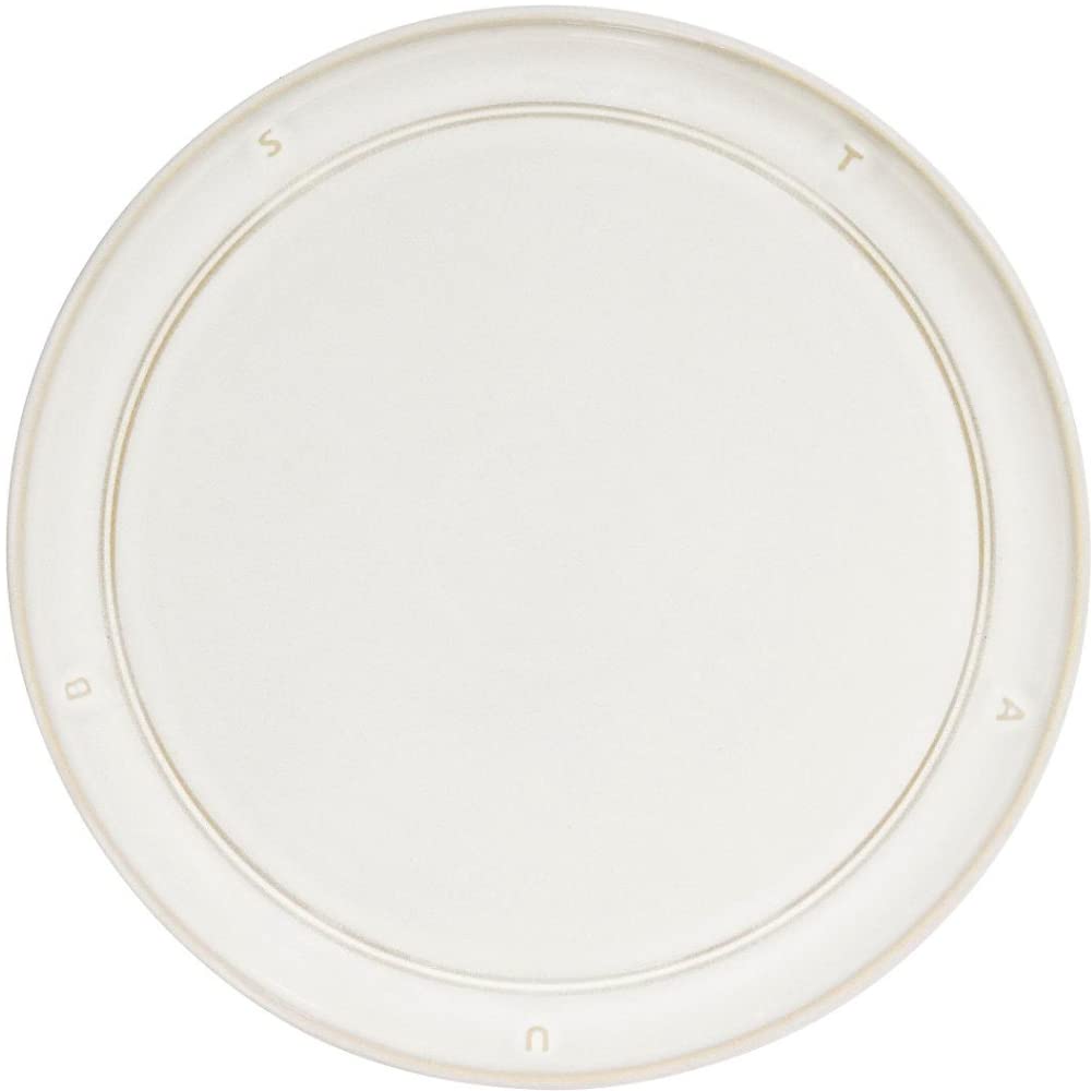 Staub Boussole Line Ceramic Made In Medium Japanese Boussole Line Ceramic Plate Plate, 22cm, Off-White, Portugal, Plate, Microwave-Safe [Official
