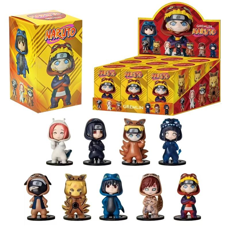 Nouvelle série de pyjamas Naruto Bnfigureq boîte surprise figurine d'action modèle Sasuke Kakashi ornements de décoration de bureau cadeau de Noël jouet