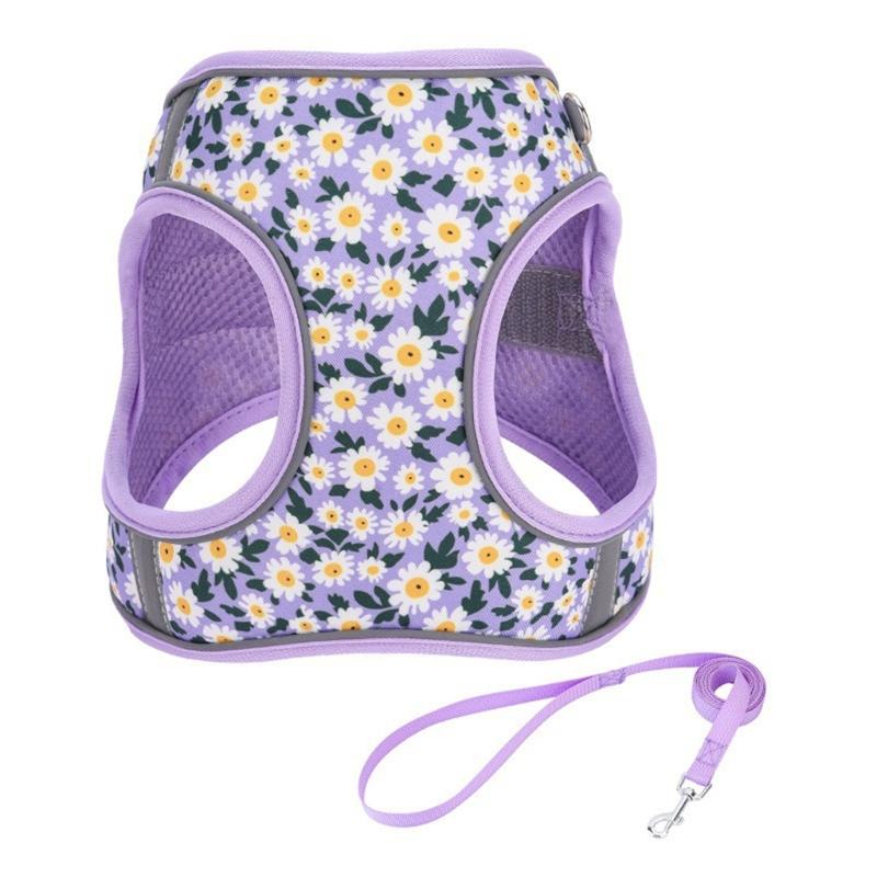Durable Large Dog Harness for Small Dogs No Pull Adjustable and Breathable Puppies Flower Vest