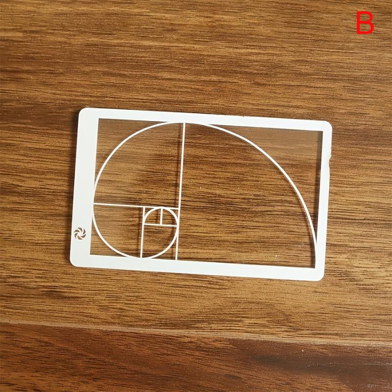 

Golden Ratio Ruler Viewfinder, Optical Fibonacci Spiral Measuring Tool for Art, Design & Photography