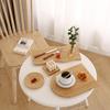 Vassoio da portata in bambù Bordo ondulato minimalista Piatto in legno Torta Pane Caffè Dessert Decorazione per la casa e la cucina