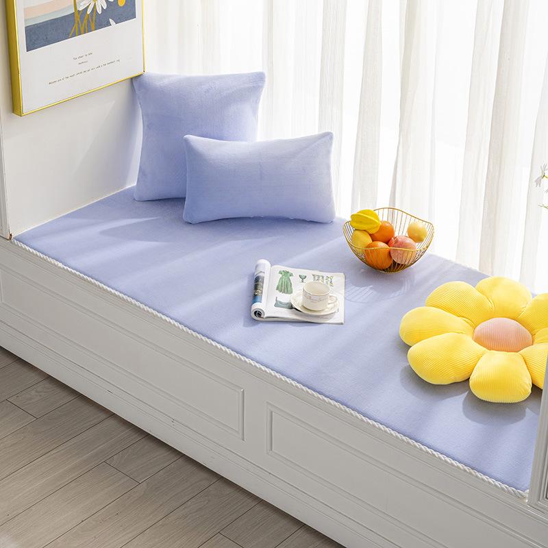 Winter Window Cushion Ledge Cushion Blanket Solid Color Plush Cushion Bedroom Balcony Mat