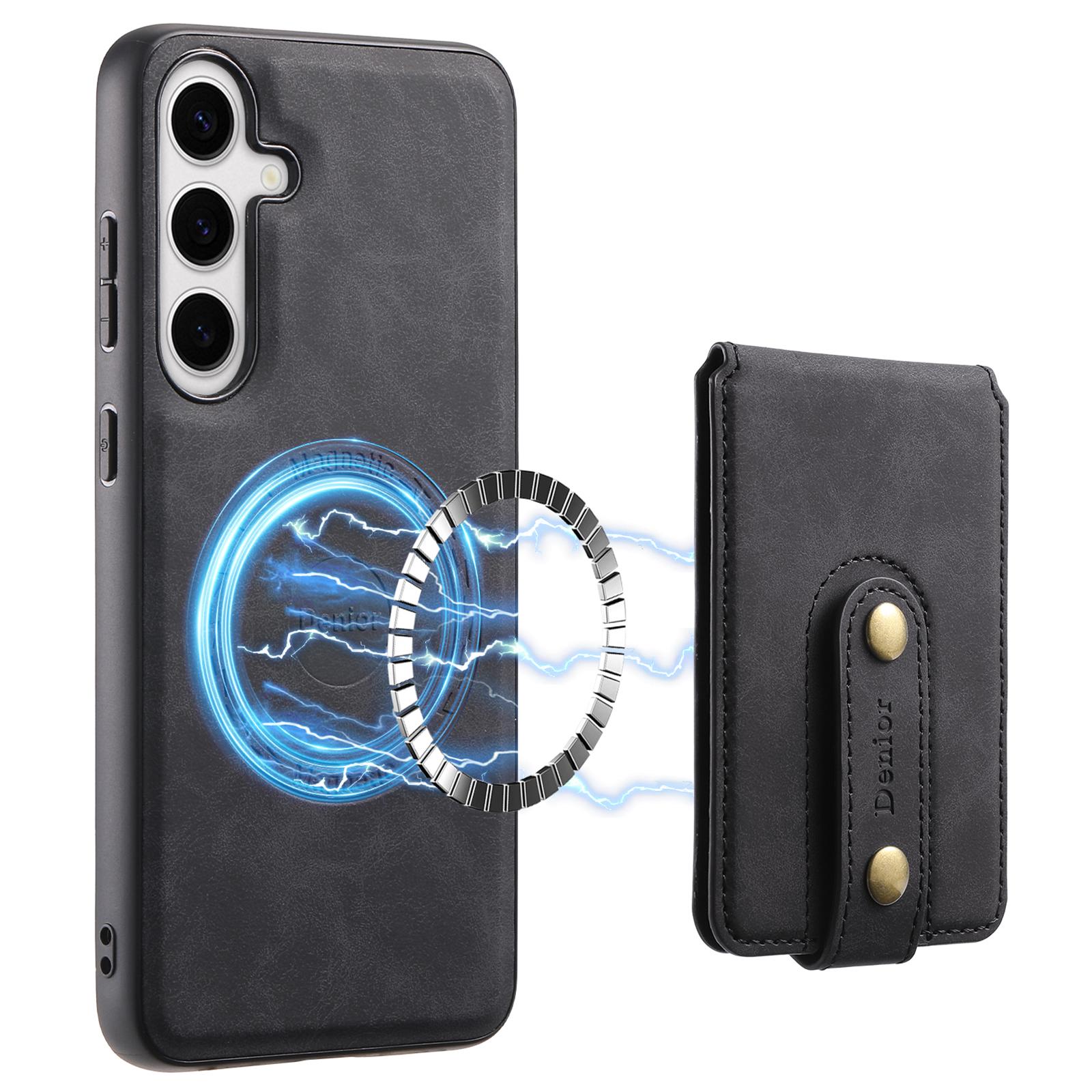 

DENIOR D14 For Samsung Galaxy S24+ Case Kickstand Card Slots Phone Cover Compatible with MagSafe Black