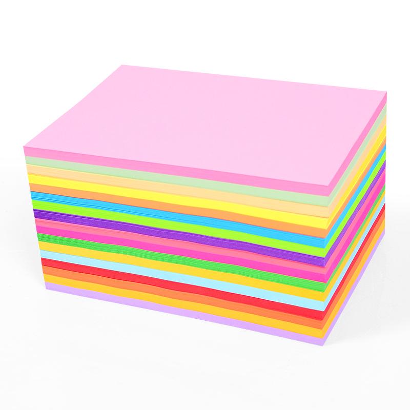 Mixed Colored Handicraft Origami Paper Set: Kindergarten Pink, Red, Yellow, Hand-Copied Newspaper Style