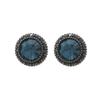 Vintage Elegant Zircon Deep Blue Ear Studs S925 Silver Earrings for Women