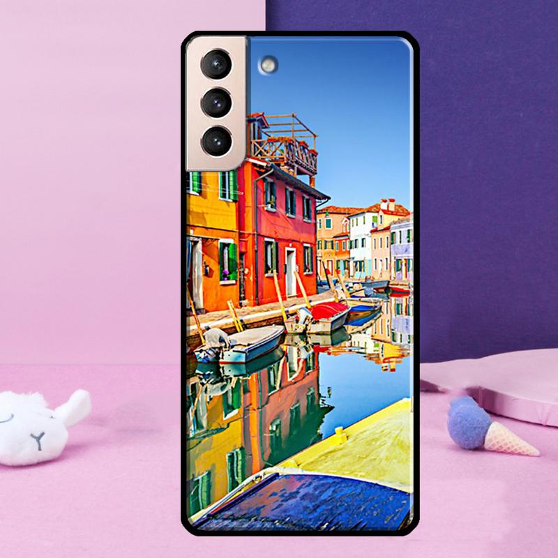 Travel italy Street Venice Phone Case For Samsung Galaxy S25 Ultra S24 S23 Ultra S9 S10 S20 S21 S22 Plus S24 FE Cover