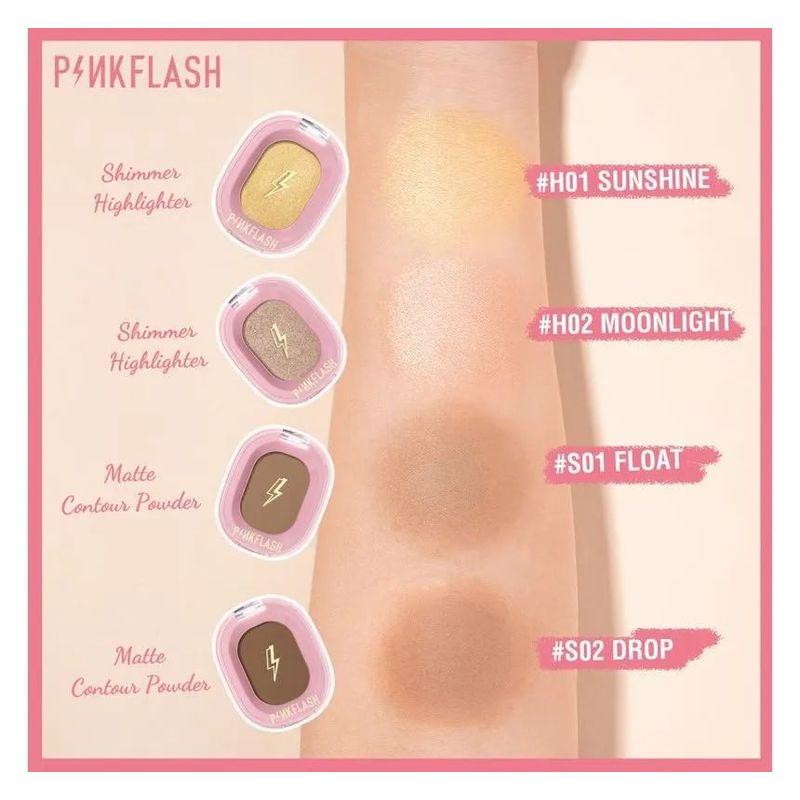 PINKFLASH - Schimmernder Highlighter & Mattes Konturpuder - 4 Farben