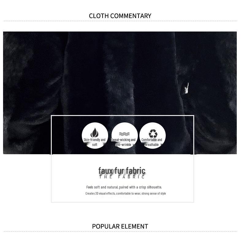 European and American Style Mid-Length Imitation Mink Fur Coat for Women