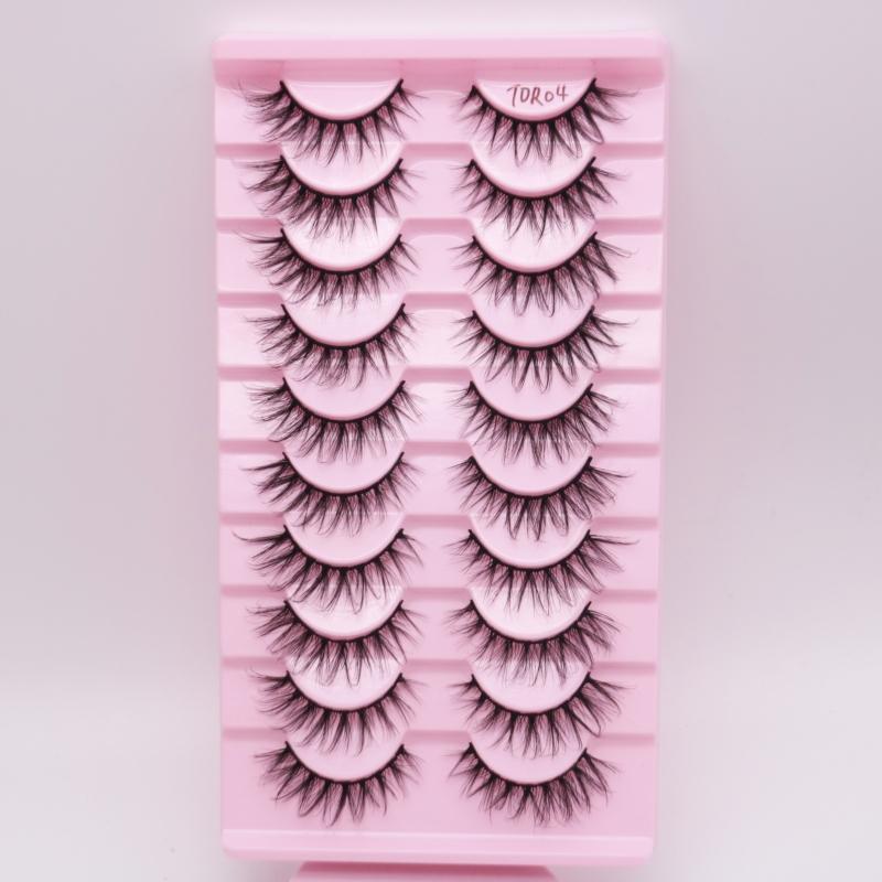 Private Label False Lashes 10 Pairs 3d Faux Eyelashes Natural Styles Makeup Mink Eyelash