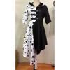 Cruella Vilcosplay Kostüm Cruella Schwarz-Weiß Hexe Pelzkragen Anzug Cosplay Performance Outfit