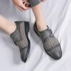 Men Monks Grey Derby Wedding Dress Summer Pointed Toe Elevator Shoes Tuxedo Prom Blazers Shoes Plus Size