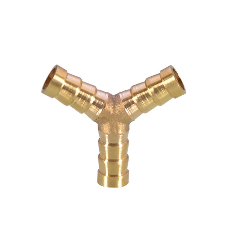 Brass Pagoda Head Insert for Gas Hose, Natural Gas Pipeline Connector 8/12, Pneumatic Fittings Inline Cross Tee