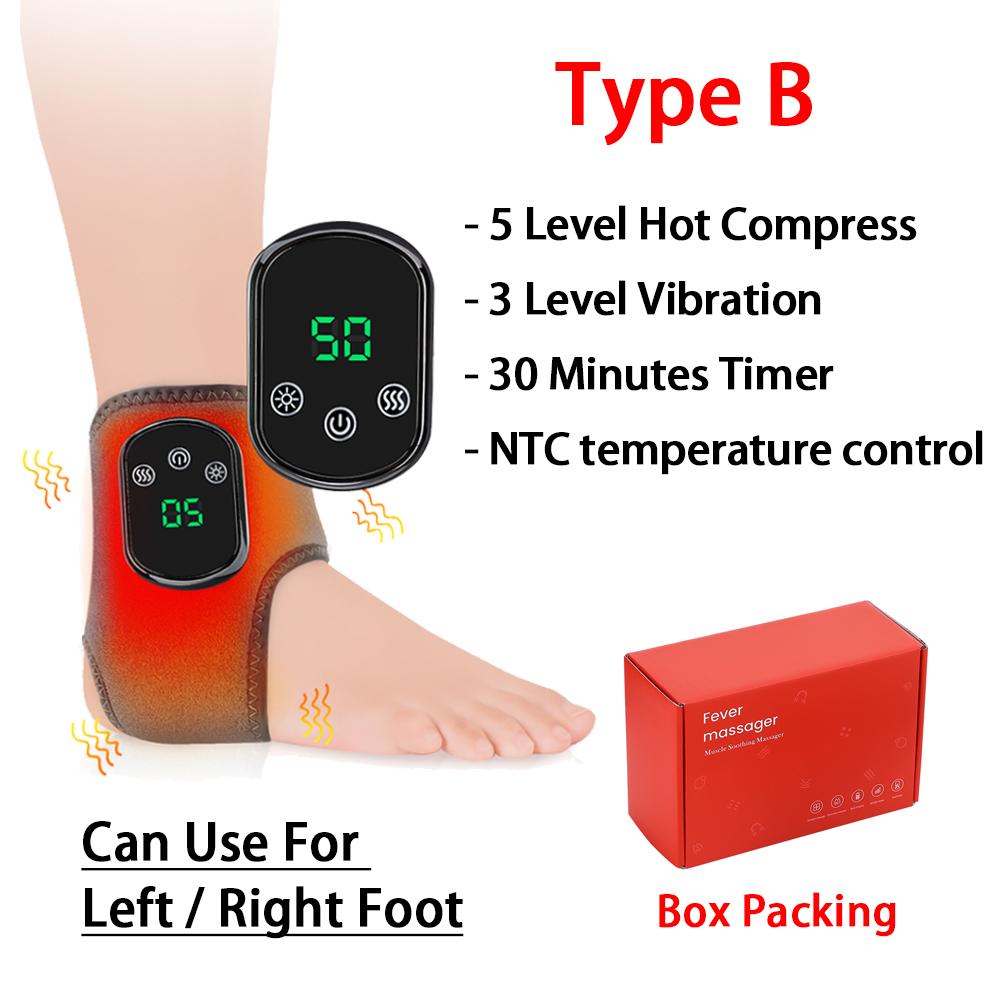 Electric Ankle Massager Vibration And Hot Compress Smart Ankle Brace Support For Left And Right Feet, Blood Circulation