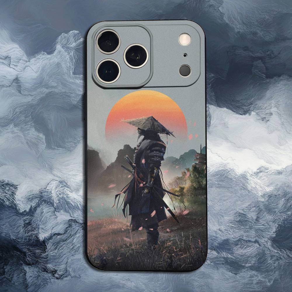 B-Bushido S-Samurai For iPhone 13,16,11,14,17,12,15,Plus,Pro Max,XS,X,XR,SE,Mini,8,7,Phone Case Soft Silicone Black
