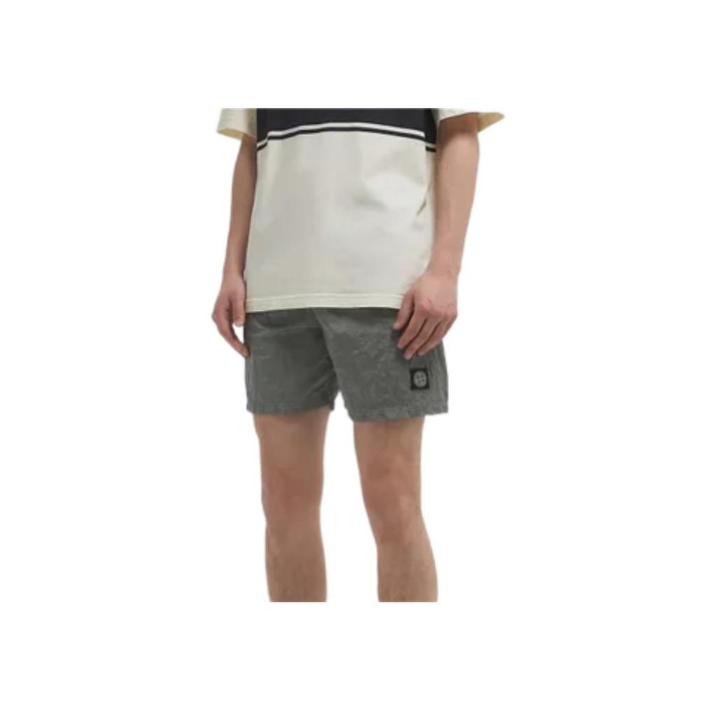 Stone Island Logo Patch Internal Drawstring Swim Shorts Men swimwear Green K1S15B100009S0043-V0055