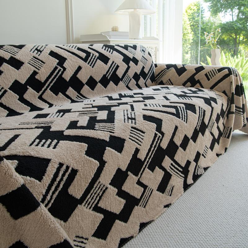 

1 шт.-Двухцветное квадратное диванное полотенце, Осенне-зимняя защитная ткань для дивана, Один полный чехол, Диванное полотенце Шу Мяньжун 180*130cm кофейный