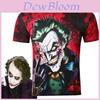Camiseta Estampada 3D do Coringa de Batman O Cavaleiro das Trevas Macia Respirável e Fácil de Limpar