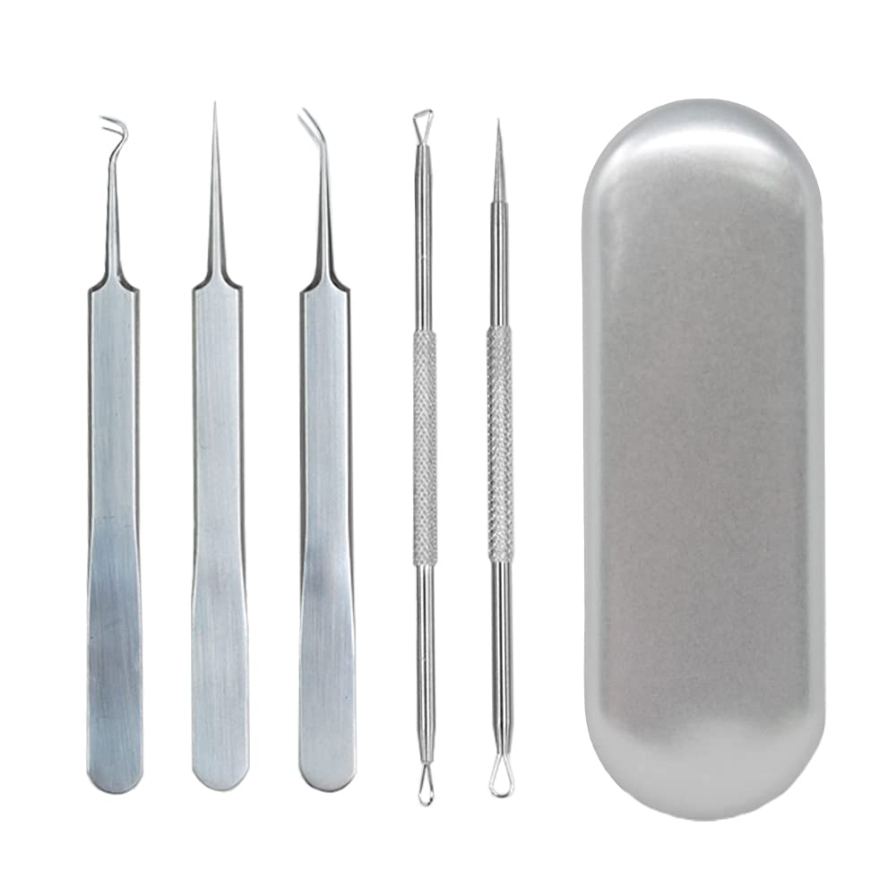 mitas Professional Pore Care Stainless for and with and Perfect for and Strawberry Perfect for Men and Women 5-Piece Set, Steel, Acne, Blackheads,
