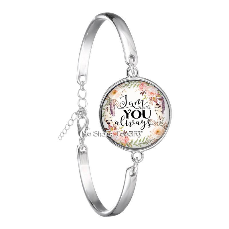 Neues Mode-Bibelvers-Armband Handgefertigtes Glasarmband Schriftzitat Schmuck Christliches Geschenk für Frauen Männer