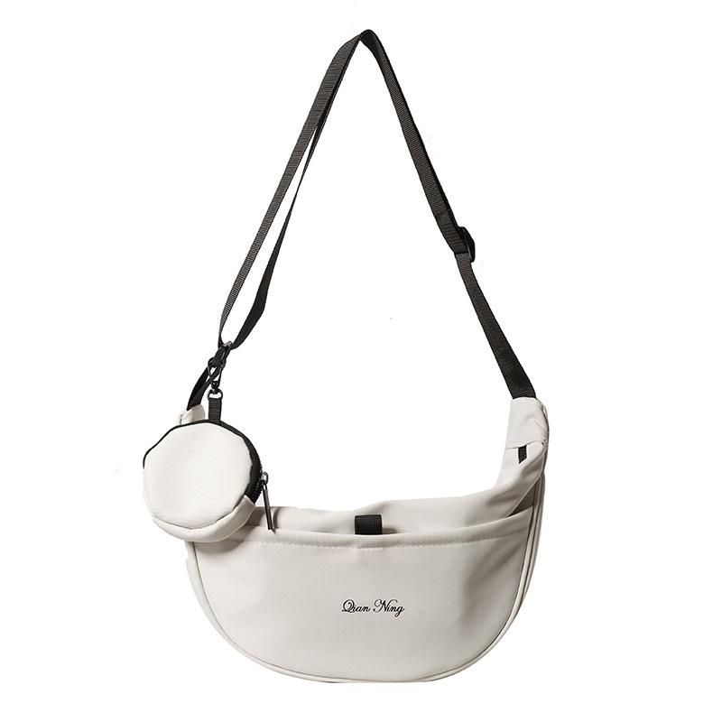 Sportlicher Damen-Messengerbag, schlichte einfarbige Mode-Umhängetasche, sportliche und lässige Studenten-Canvas-Knödeltasche