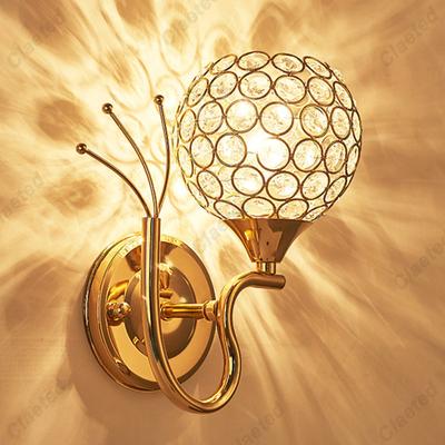Modern Wall Lamp Crystal Sconce Wall Light Fixture E14 Bedside Retro Industrial Home Living Room Bedroom Bathroom Lighting Decor