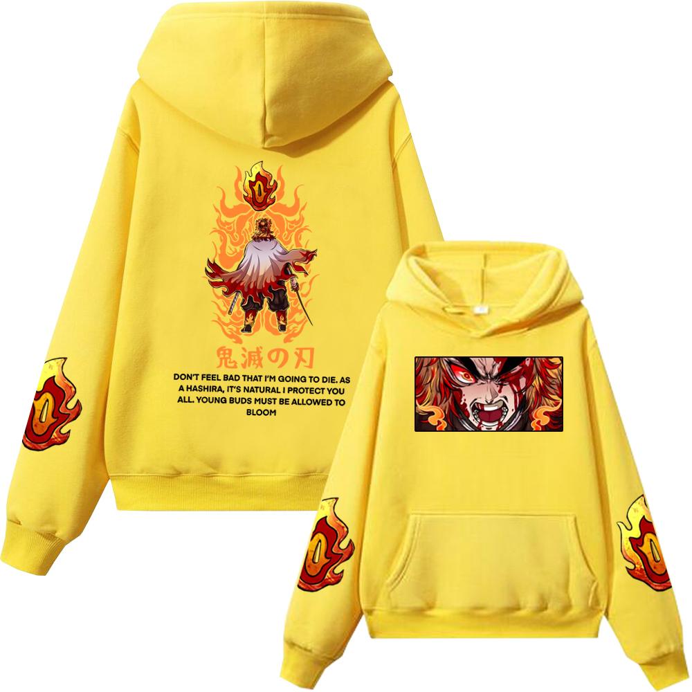 Denon Slayer Rengoku Kyoujuro Hoodie Anime Sweatshirts Fashion Harajuku Men Women Hoodies