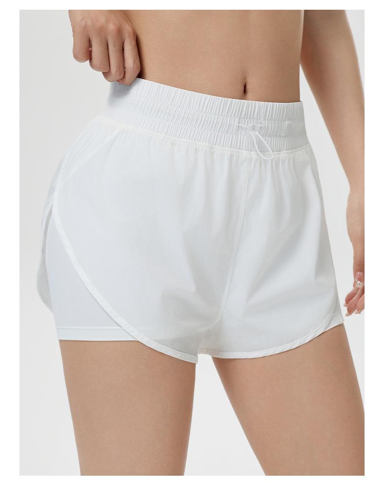Women's 2026 High-Waisted Quick-Dry Fake Two-Piece Sports Shorts - Breathable Running & Yoga Fitness Shorts for Summer