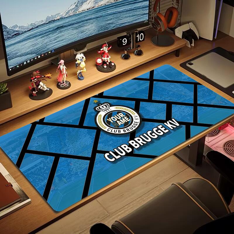 Club Brugge Kv Custom Name Large Size Mouse Pad Large Gaming Table Cushion Non-slip Laptop Tablet Big Mousepad XXL Mat Mini PC Playmat With Lock Edge