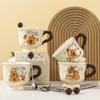 Buddhist Kapibala Ceramic Cup High-Pretty Capybara Mug with Spoon Cute Student Water Cup Couple Souvenir