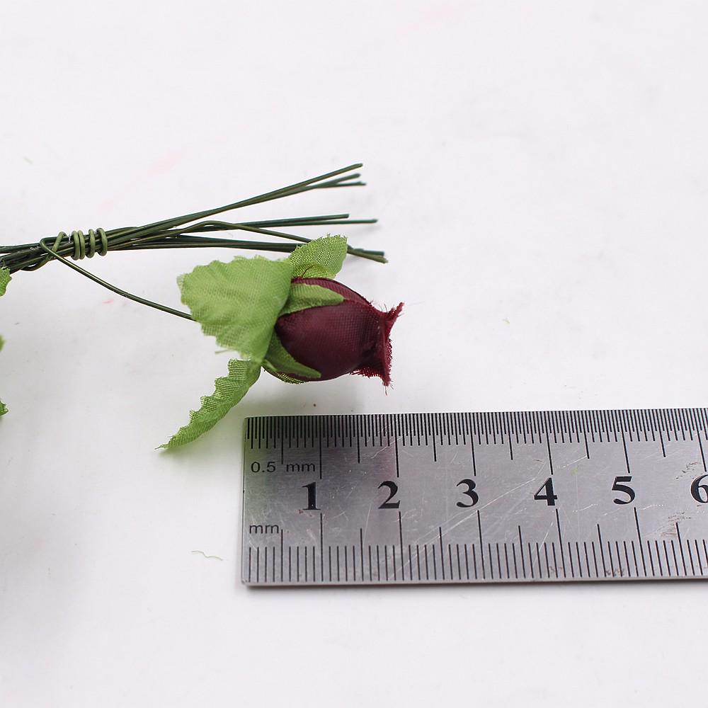 12pcs/lot Artificial Flower 2cm Silk High Quality Rose Bouquet Wedding Decoration DIY Scrapbook Wreath Gift Box Craft Flowers