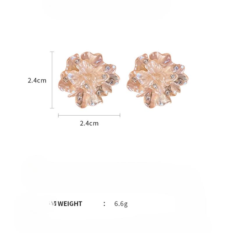 Brincos Femininos GemChic Incrustados Zircônia Flor Brincos da Moda Doce Brinco de Pino Agulha Elegante Aniversário Natal Joias Presente