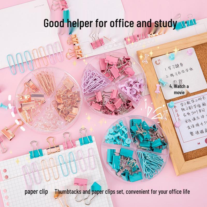 Macaron Metal Binding Clips for Student Papers and Office Bills