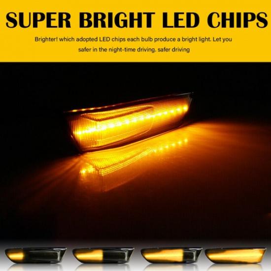 2x Dynamic LED Side Marker Turn Signal Light for 2003-2007 INFINITI G35 Coupe US