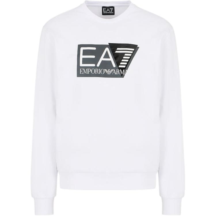 

Emporio Armani EA7 Logo Print Crew Neck Loose Fit Long Sleeve T-Shirt Men tops White 3DPM60-PJ05Z-1100 M