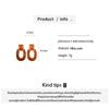 Vintage Resin Square Oval Pendant Earrings For Women Fashion Creative Coffee Color Geometric Temperament Earrings Jewelry