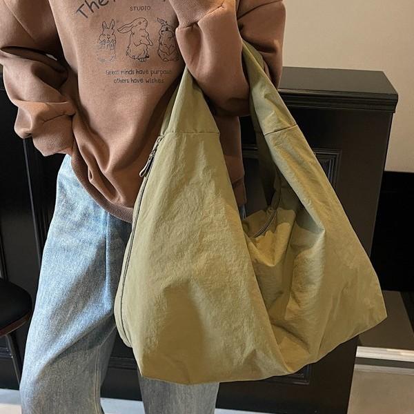 Trend Casual Nylon Tote Bag Women's Solid Color Wind Versatile Large-capacity Shopping Bag Commuter Shoulder Armpit Bag