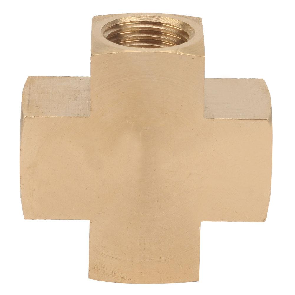 

14 FNPT Латунный Адаптер для Трубного Фитинга 4-ходовой Равнопроходной Внутренний Соединитель Промышленный Инструмент