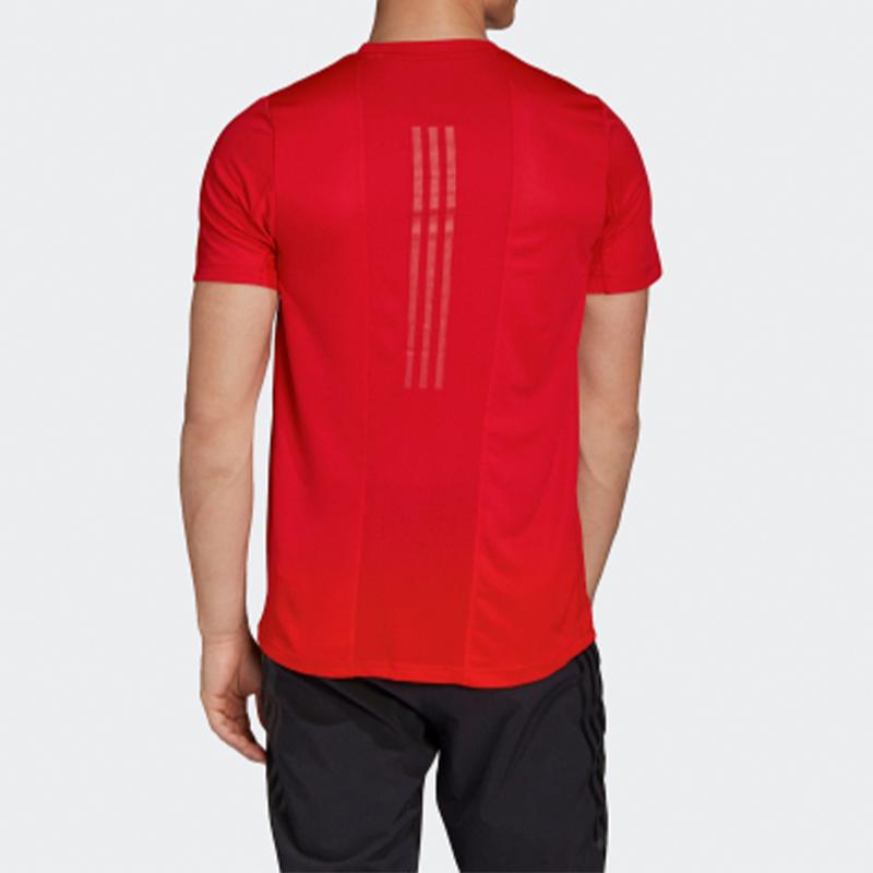 Adidas Soccer Training Sports Crew Neck Short Sleeve T-Shirt Men Tops Light-Crimson FM2102