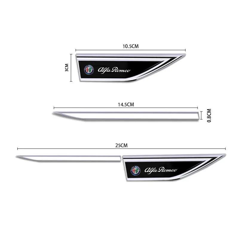 Car Stickers For Alfa Romeo For Alfa Romeo Giulia Stelvio MiTo Giulietta 147 156 159 166 4C Car Chrome Car Body Side Doors Blade