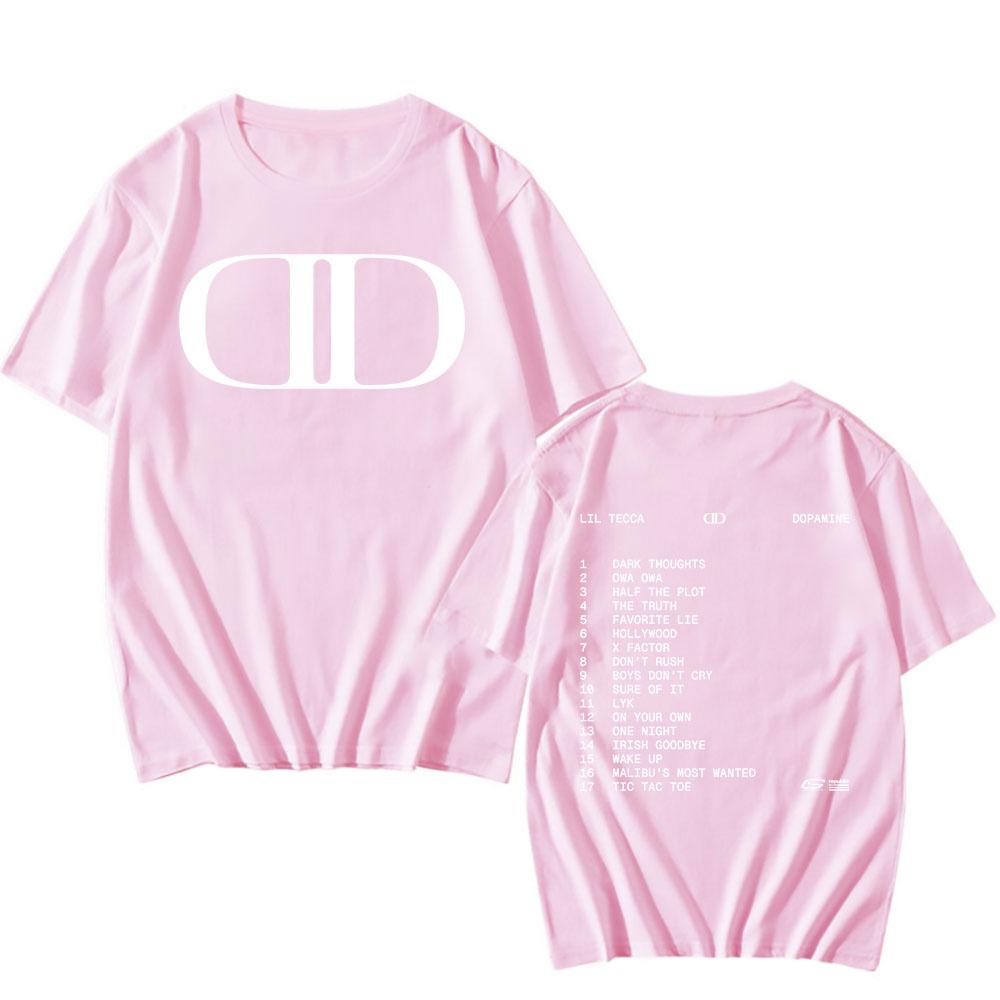 Lil Tecca DOPAMINE Camiseta del Álbum Impresión Gráfica de Rapper Camisetas de Moda Camiseta de Algodón de Manga Corta Unisex Streetwear Hip Hop Camisetas para Hombre