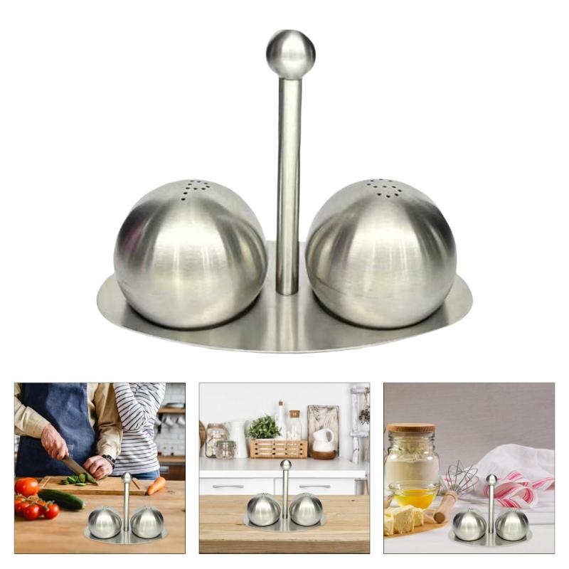 Stainless Steels Kitchen Seasoning Bottle Set Peppers Bottle Holder Condiment Box With Stand Cooking Seasoning Bottle