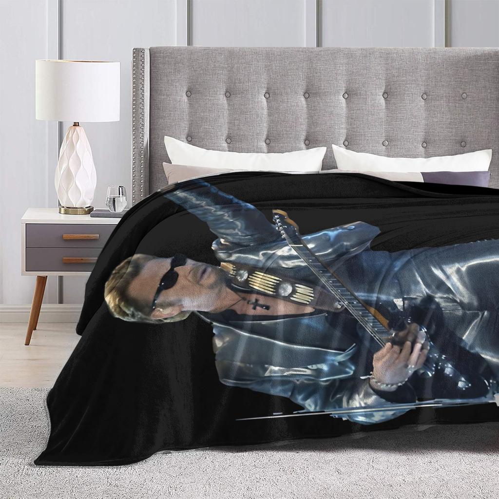 Johnny Hallyday Plüschdecke Mädchen Jungen Flanell Überwurfdecke Für Draußen Warm Weich DIY Qualität Tagesdecke