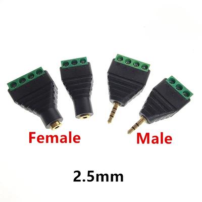 Stereo Adapter Earphone Audio Jack 2.5mm/3.5mm/6.35mm Connector RCA Mono Channel To Screw Terminal Plug - Audio Jack Adapter
