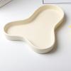 Multipurpose Decorative Tray Jewelry Plate Dish for Desktop Bedroom Decor Beige