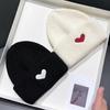 1Pc Unisex Winter Warm Beanie with Heart Embroidery,Outdoor Sports Ski Casual Acrylic Knit Skull Cap,Suitable for Holiday,tralve