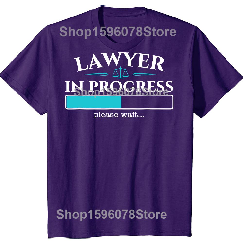 Funny Lawyer In Progress Law School Student Graduation Tshirts Men Fashion Casual Tshirt 100 Cotton Loose Oversized T Shirt